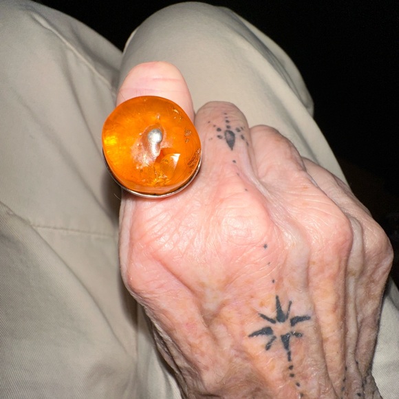 amber antique .925 ring Jewelry - Amber antique .925 unique Statement Ring 7-1/2